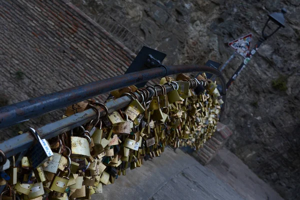 padlocks on the bridge in Tbilisi