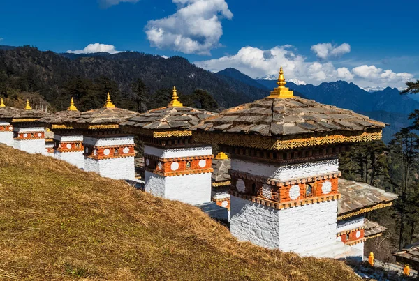 108 Gedenkchöre Von Dochula Gehen Thimphu Bhutan — Stockfoto