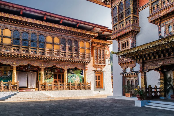 Dzong Belső Udvara Bhutánban — Stock Fotó