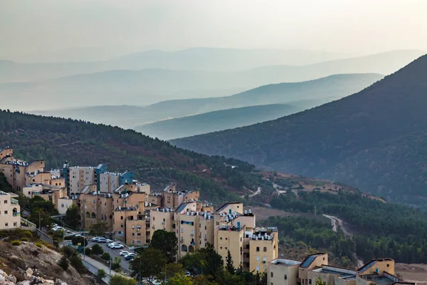 Uitzicht Galilea Bergen Uit Heilige Stad Safed Tsfat Israël Avond — Stockfoto