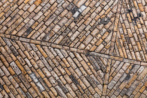 Cobble Pavimentación Acera Ladrillo Piedra Del Casco Antiguo Fondo Abstracto —  Fotos de Stock