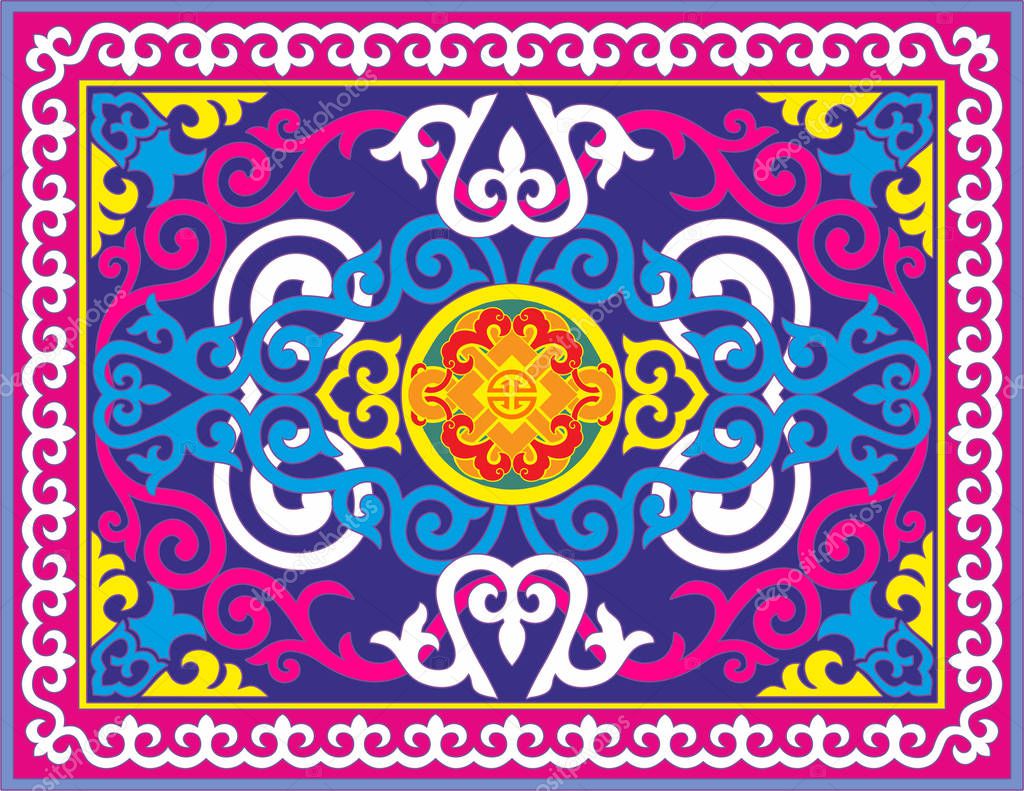 carpet with kazakh pattern