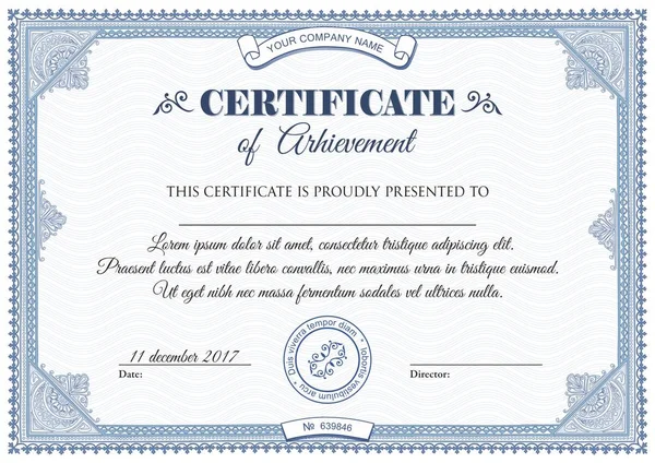 Plantilla Certificado Diploma — Vector de stock