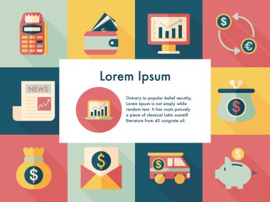 Mali ve iş Icons set