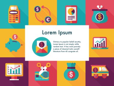 Mali ve iş Icons set