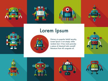 robot and artificial intelligence icons set