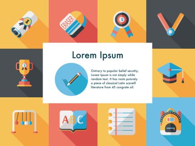 okul ve eğitim Icons set