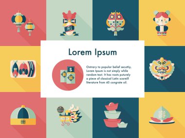 Çin yeni yılı Icons set