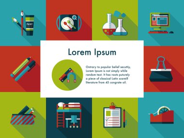 okul ve eğitim Icons set