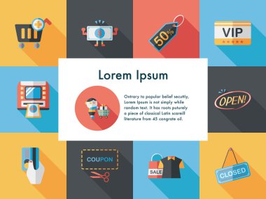 Alışveriş ve online alışveriş Icons set