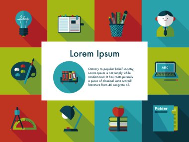 okul ve eğitim Icons set