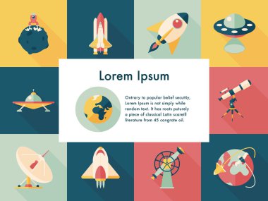 Uzay ve astronomi Icons set