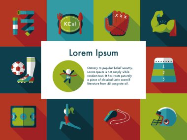 Sport and fitness icons set clipart