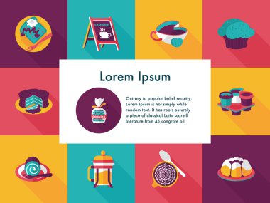 Kahve ve çay ikonu seti