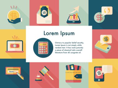 Mali ve iş Icons set