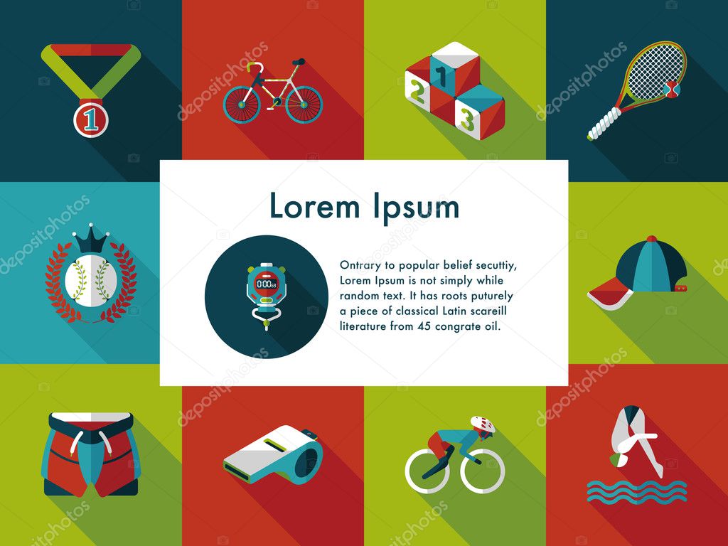 Sport and fitness icons set