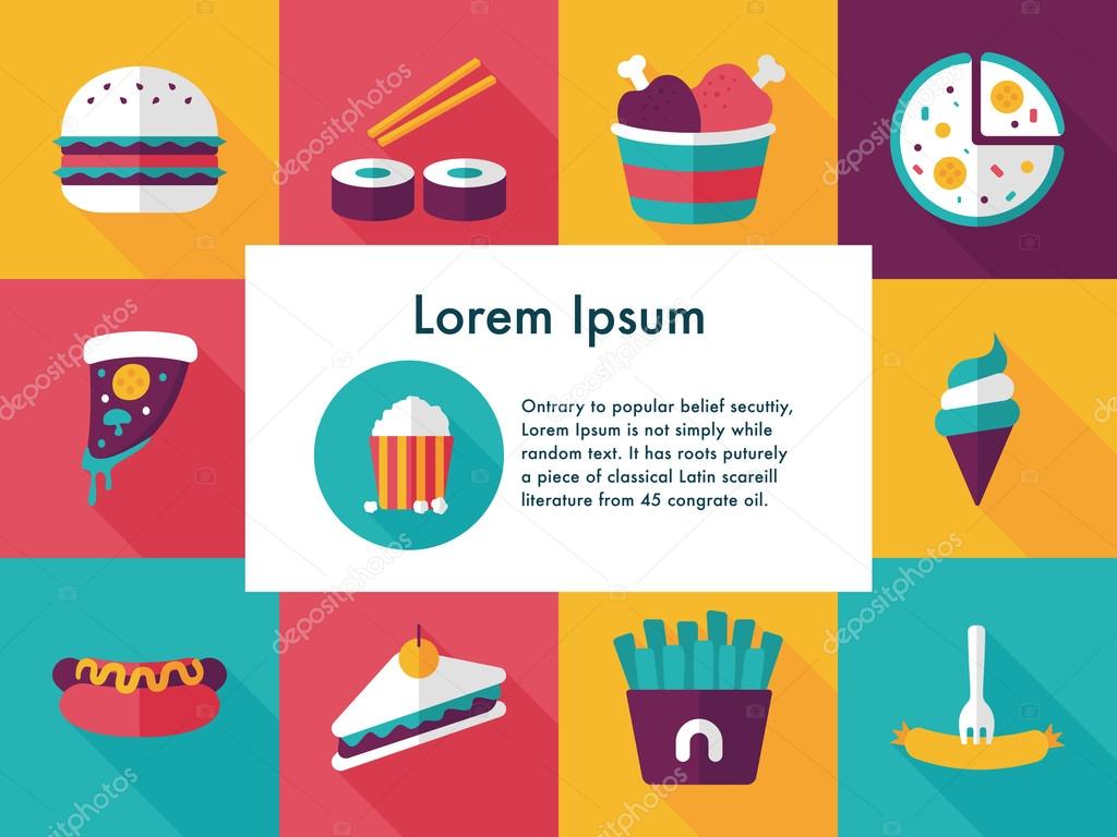 Fastfood and drinks icon set