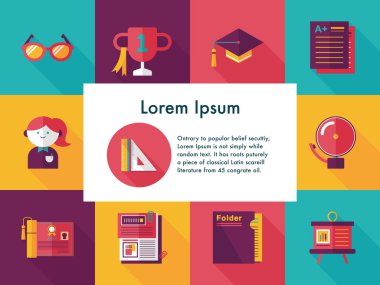 okul ve eğitim Icons set