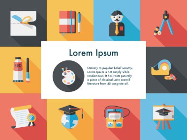 okul ve eğitim Icons set