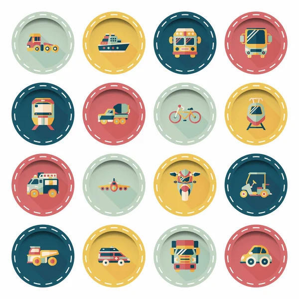 Set di icone di trasporto e veicoli — Vettoriale Stock