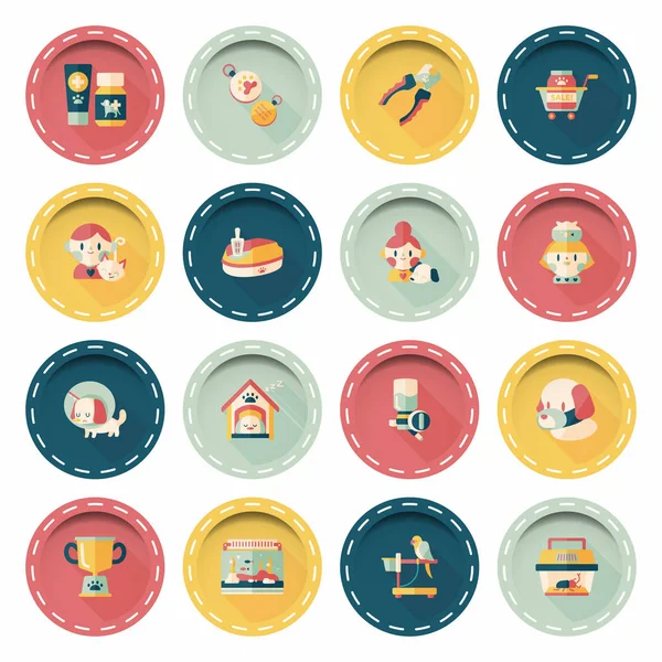 Pet and veterinary icons set Stock Illustration