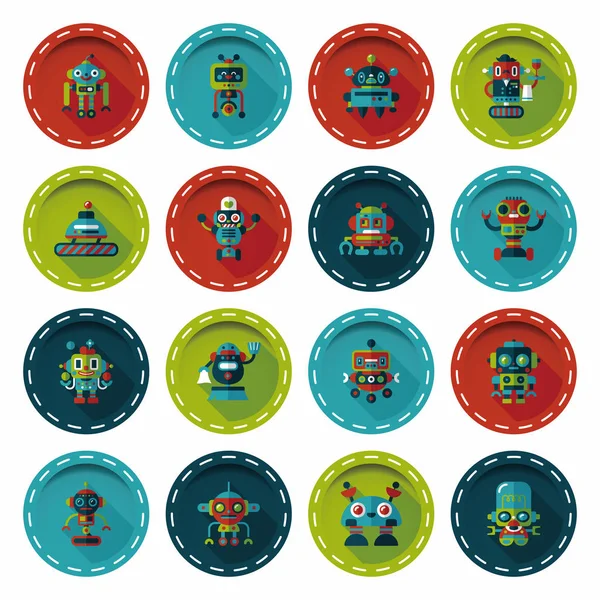 Robot and artificial intelligence icons set Stock Vector