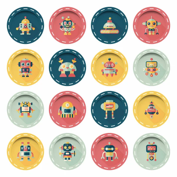 Robot and artificial intelligence icons set Vector Graphics