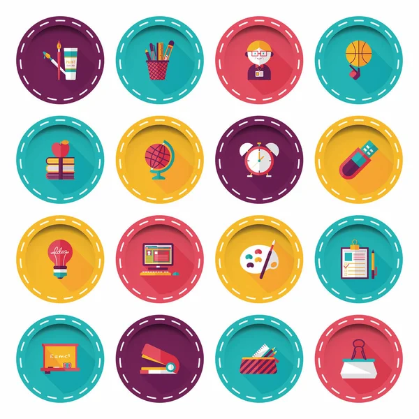 School en onderwijs icons set Rechtenvrije Stockillustraties