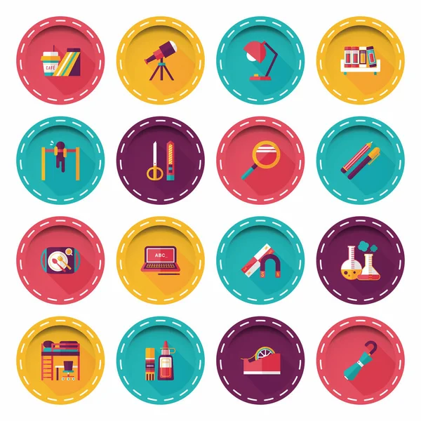 School en onderwijs icons set Rechtenvrije Stockvectors