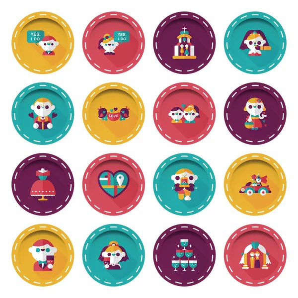 Wedding and marriage icons set Royalty Free Stock Vectors