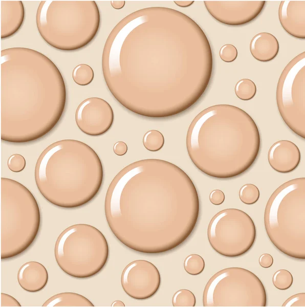 Crema redonda burbuja patrón sin costura — Vector de stock