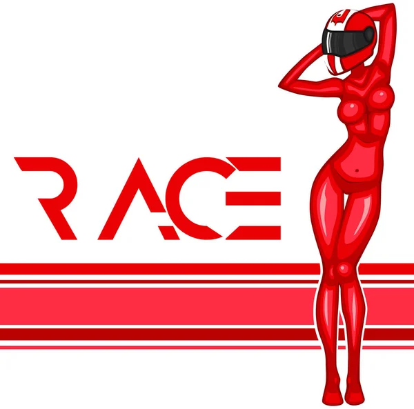 Rally race banner met meisje — Stockvector