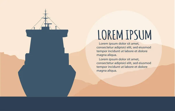 Modèle de prospectus pour le transport maritime commercial — Image vectorielle