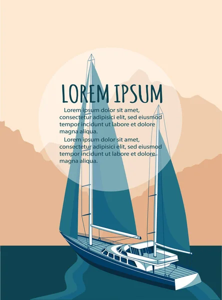 Yachtclub Flyer Design mit Segelboot — Stockvektor