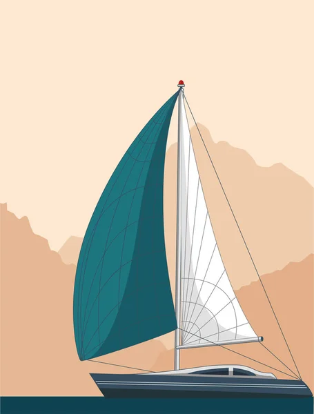 Projekt ulotki Yacht club z łódź żagiel — Wektor stockowy