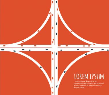 Meşgul karayolu yol kavşağı minimalist afiş.