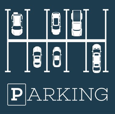 Parking zone poster in minimalist style clipart