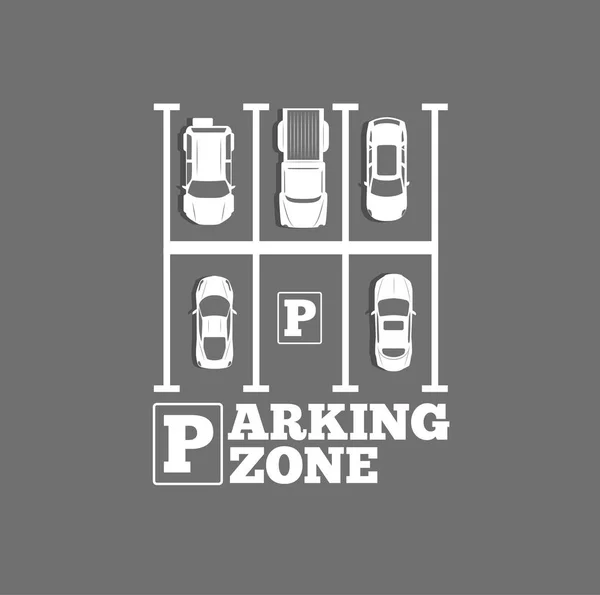 Cartel de zona de aparcamiento en estilo minimalista — Vector de stock