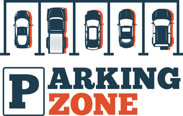 Parking zone poster in minimalist style