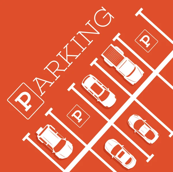 Cartel de zona de aparcamiento en estilo minimalista — Vector de stock