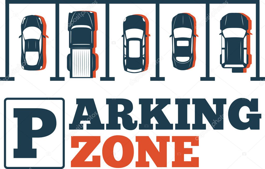 Parking zone poster in minimalist style