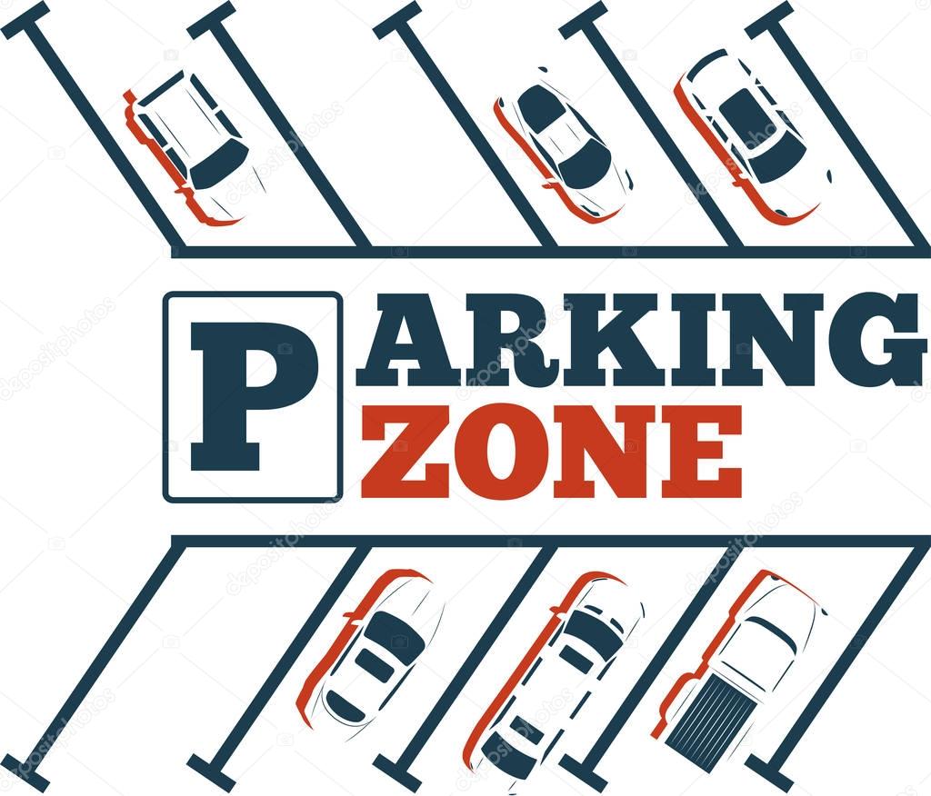 Parking zone poster in minimalist style