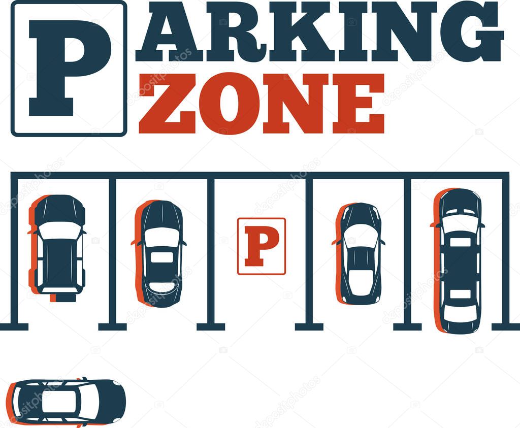 Parking zone poster in minimalist style