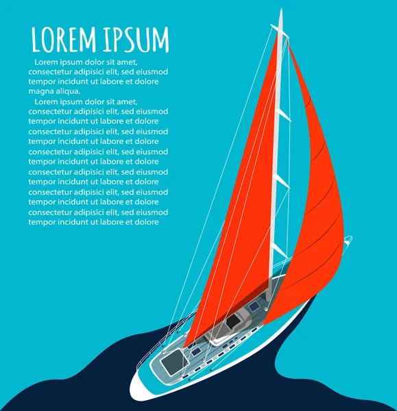 Yacht club flyer design avec voilier — Image vectorielle