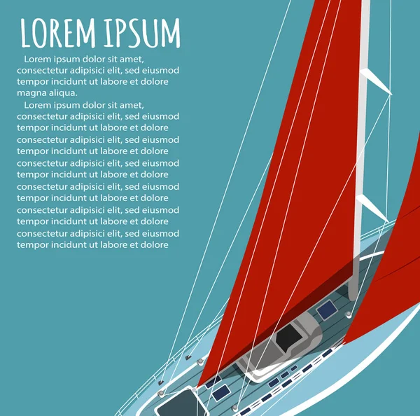 Yacht club flyer design med segelbåt — Stock vektor