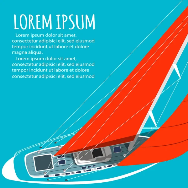 Yacht club flyer design avec voilier — Image vectorielle