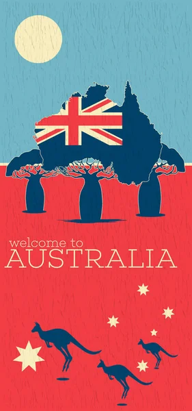 Ласкаво просимо до Австралії vintage плакат — стоковий вектор