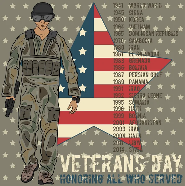 Veterans day greeting card template