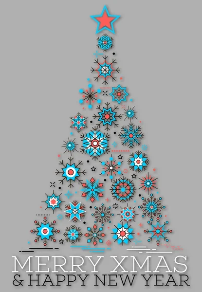 Merry xmas en gelukkig nieuw jaar kaart — Stockvector