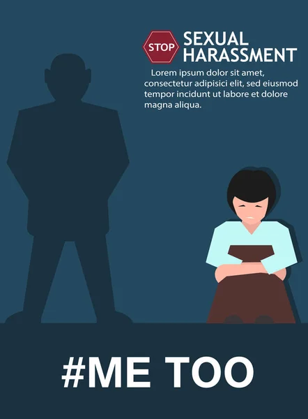 Affiche de harcèlement sexuel avec fille — Image vectorielle